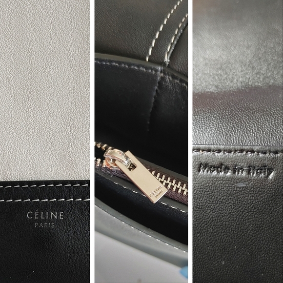 Celine Frame Black & White Leather Crossbody Bag - Picture 9 of 16